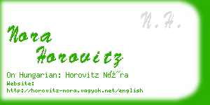 nora horovitz business card